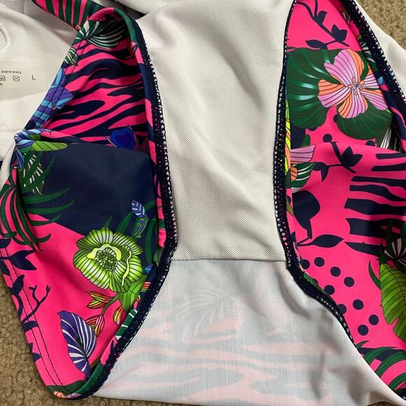 Shein Ladies Blue Floral Print Size L UNDERWIRED SWIMSUIT / Swimming Costume - Picture 7 of 7